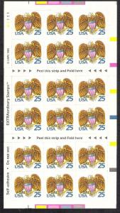 US #2431a, Eagle, Complete Booklet Pane, MNH 