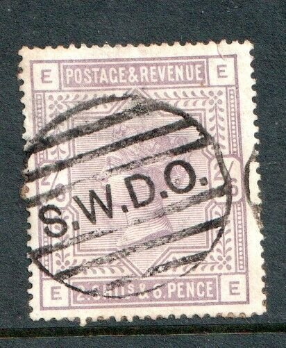 1883   S.G:178 - QUEEN VICTORIA - 2/6d LILAC - USED - S.W.D.O. HANDSTAMP