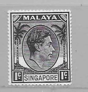 Singapore 1 1c KGVI single MNH