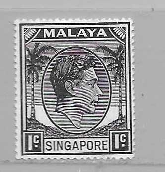 Singapore 1 1c KGVI single MNH