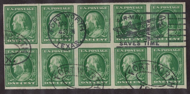 U.S. - 383 -  Block of 10 - Very Fine - Used