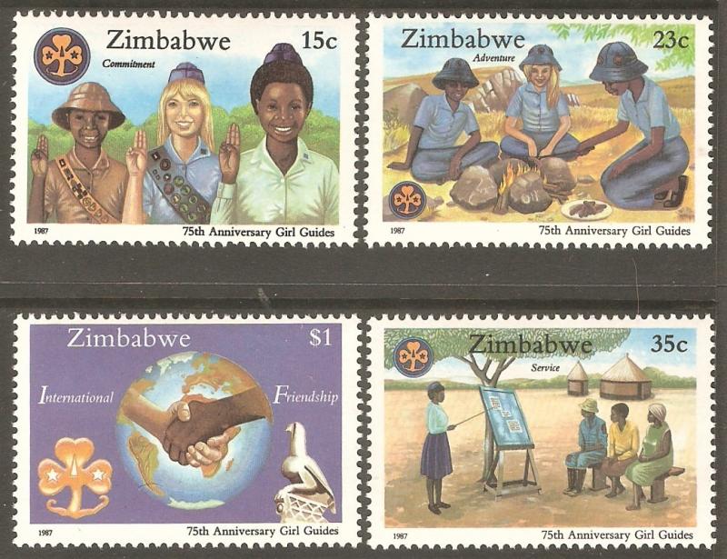 ZIMBABWE Sc# 546 - 549 MNH FVF Set-4 Girl Guides Scouts