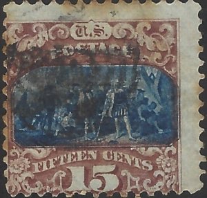 US Scott #119 Used Fine 15 Cent 1869 Landing of Columbus Stamp