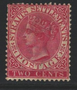 Straits Settlements Sc#41 MH - tanned gum