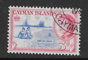 CAYMAN ISLANDS SG170 1962 3d BRIGHT BLUE & CARMINE FINE USED