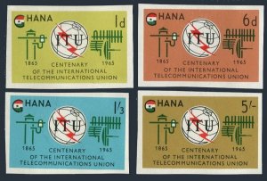 Ghana 204-207 imperf.MNH.Michel 210-213B. ITU-100,1965.