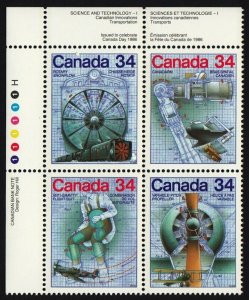 SCIENCE & TECHNOLOGY-1 Canada 1986 #1102a MNH UL Block of 4