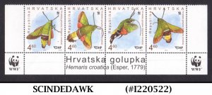 CROATIA - 2012 OLIVE BEE HAWK MOTH / INSECTS / WWF - 4V STRIP SE-TENANT MNH