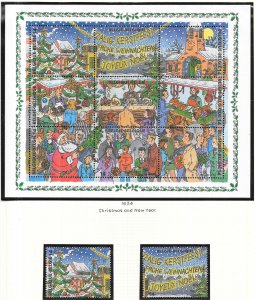 Belgium#1634,1634a&b  14fr Christmas & New Year Sheet 9+2 singles (MNH) CV$7.50