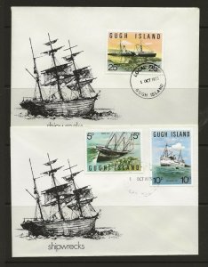 Great Britain Local Gugh Is. 1973 Shipwrecks set of on 2 FDC