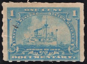 SC#R163p 1¢ Revenue: Documentary: Hyphen Hole Perf 7 (1898) Used