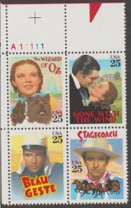 U.S. Scott #2445-2448 Classic Films Stamp - Mint NH Plate Block