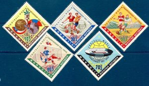 MONGOLIA Sc 285-9 NH issue of 1962 - SOCCER WORLD CUP 