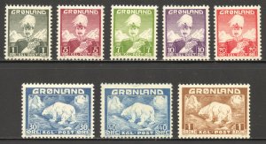 Greenland Scott 1-9 MNHOG and Unused HOG - 1938-46 First Issue Set - SCV $63.00