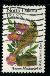 1986 20c State Birds & Flowers - North Dakota, used