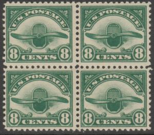 #C4 8c AIRMAIL VF OG NH BLOCK PO FRESH CV $170 BL9981