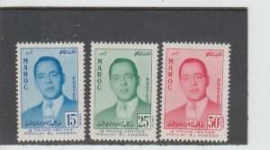 Morocco  Scott#  16-18  MH  (1957 Prince Moulay el Hassan)