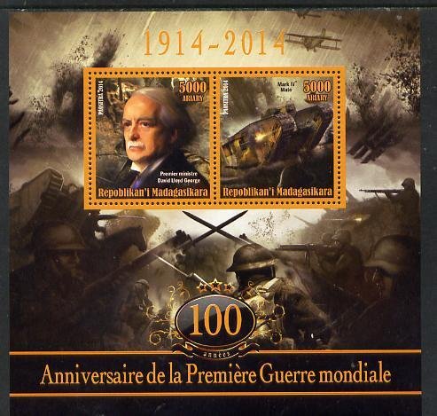 MADAGASCAR - 2014 - Start of World War I - Perf 2v Sheet #2 - MNH -Private Issue