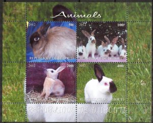 Djibouti 2012 Animals Rabbits (2) MNH Cinderella !