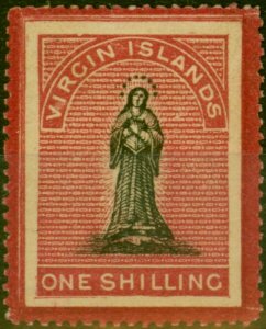 Virgin Islands 1867 1s Black & Rose-Carmine SG19a 'Long Tailed S' Fine MM