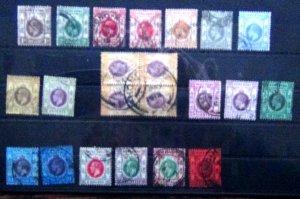 Hong Kong 1912 - 1921 set to $10 Used (LH top stamp in block thinned)