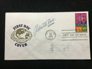 1974 Scott 1547 energy conservation first day cover, signed by designer
