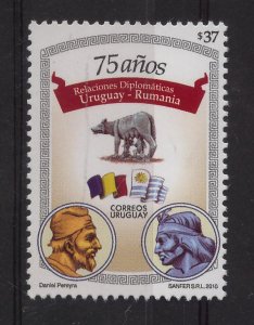 [Ref: 2185] ROMOLUS & REMUS & NATIVE AMERICAN ABORIGIN - URUGUAY MNH STAMP