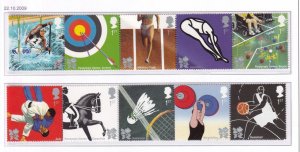 GB SG 2981-2990 VF-MNH OLYMPIC & PARALYMPIC GAMES UK STRIPS OF 5  x 2 PO FRESH