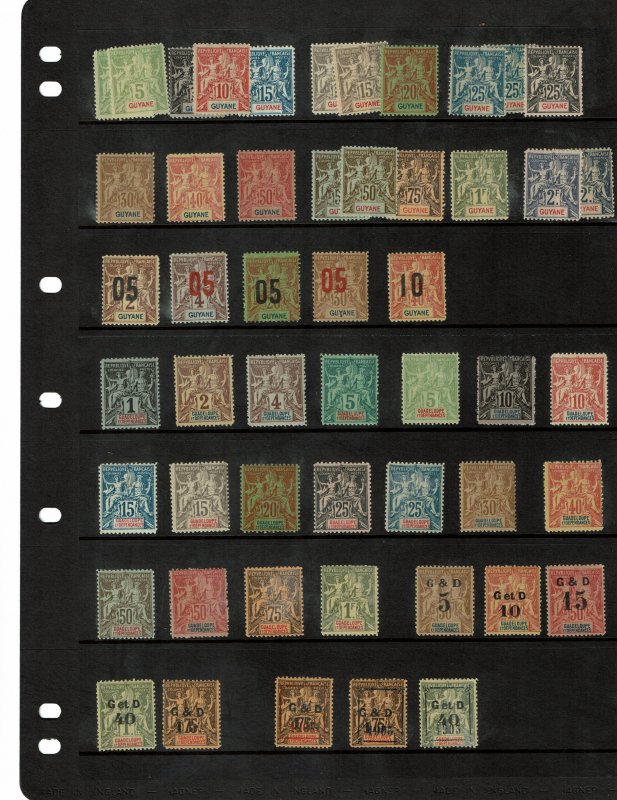 Fournier forgeries of French America:  Guiana, Guadeloupe, Martinique, St Pierre