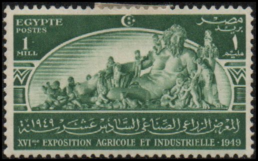 Egypt 273 - Mint-HR - 1m Statue, The Nile (1949) (cv $0.40)