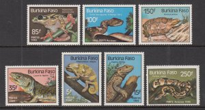 Burkina Faso 696-702 Reptiles Amphibians MNH VF