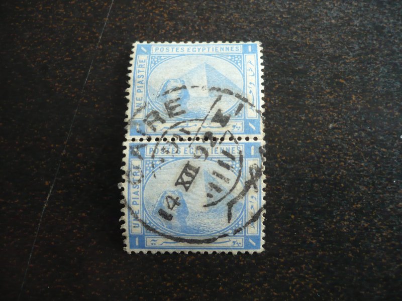 Stamps - Egypt - Scott# 37 - Used Pair of Stamps