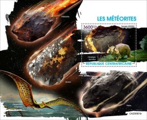 Central Africa - 2023 Meteorites and Dinosaurs - Stamp Souvenir Sheet -
