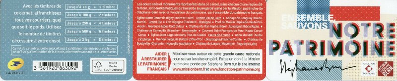 France Architecture Stamps 2019 MNH Castles Churches Bridges 12v S/A Booklet