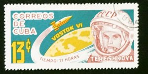 Cuba Sc# 779  SOVIET SPACE PROGRAM  cosmonaut VOSTOK VI   13c 1964  used