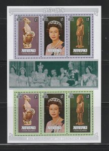 Aitutaki 166d Set MNH Queen Elizabeth 25th Anniversary Coronation