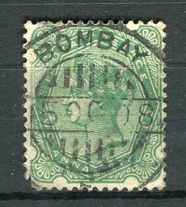 INDIA; 1890s early classic QV issue used 2a.6p. value, fair Postmark, Bombay