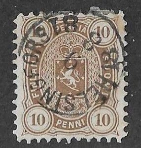 Finland Sc #20 10p  brown used with CDS VF