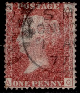 GB QV SG43, 1d rose-red PLATE 199, FINE USED. CDS AG