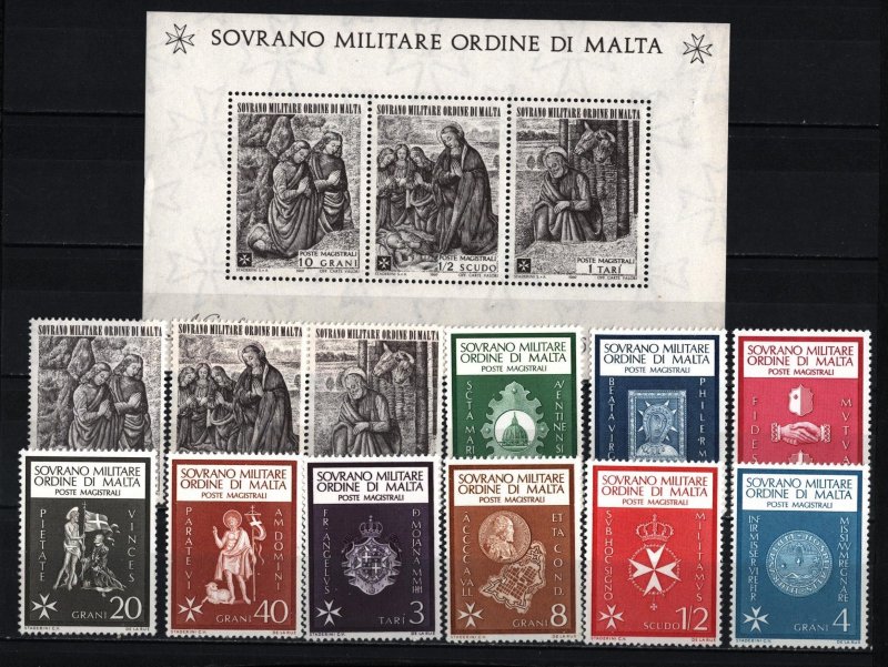 ITALY/SOVEREIGN ORDER OF MALTA 1966-1970 SET OF 58 STAMPS & S/S MNH