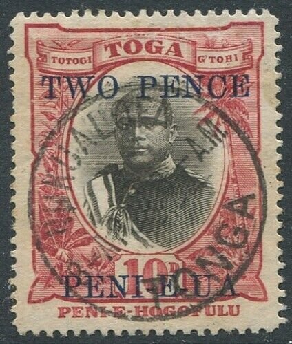 Tonga 1923 SG66 2d on 10d King George II #1 FU