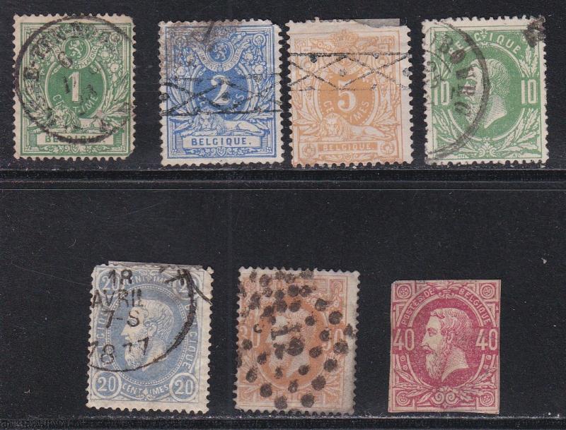 Belgium #, 28-30, 33-35, King Leopold II, used, 10% Cat.