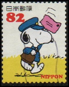 Japan 3727c - Used - 82y Snoopy Delivering Mail (2014) (cv $1.10)