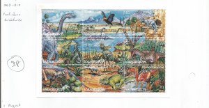 GEORGIA - 1996 - Prehistoric Creatures - Perf 9v Sheet - Mint Lightly Hinged