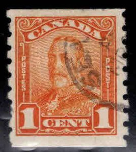 Canada Scott 160 Used 1c KGV perf 8 vertical coil stamp nice cancel