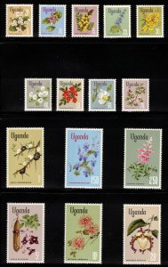 UGANDA 1969 Flowers; Scott 115-29, SG 131-45; MNH