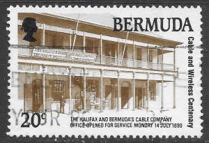 Bermuda 20c Nova Scotia Cable Centenary issue of 1990, Scott 601 Used, Office