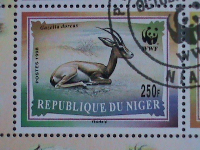 NIGER STAMP 1998 SC# 986a  WORLD WILD LIFE FUND-WWF- ANIMALS CTO S/S- CAT.$8