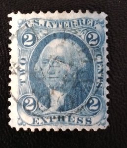 US #R9 Used 2c Express Blue Revenue Stamp 1862 VF