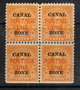 Canal Zone #J17b Very Fine Mint E Of Postage Omitted Block